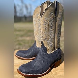 Anderson Bean 10.5ee
Deep Navy Full Quill Ostrich Vamps
13" Khaki Buffamont Tops